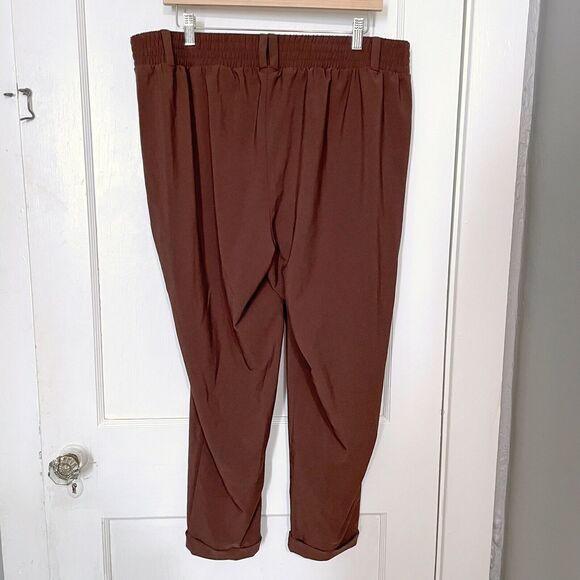 Torrid Womens Pants Plus Size 1 1X Elastic Waist Straight Leg Brown Ankle - Picture 2 of 4